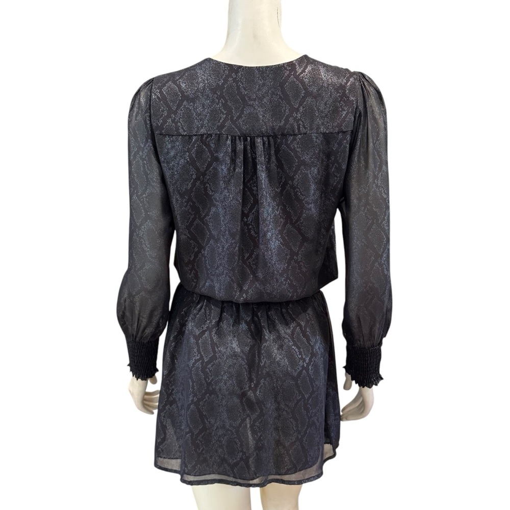 Veronica M. Metallic Python Print Blouson Mini Dr… - image 5